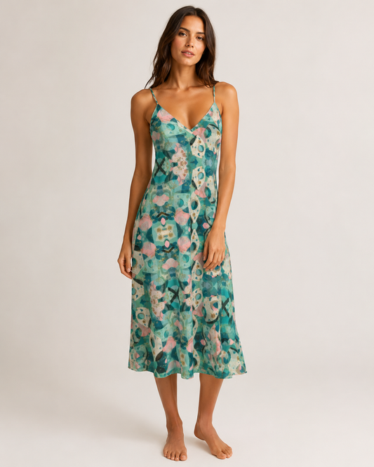 Sleeveless Midi Dress Aqua