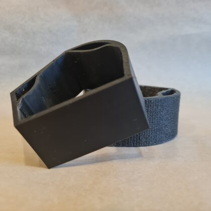 Black 3D printed with soft TPE filament to create a wearable bangle