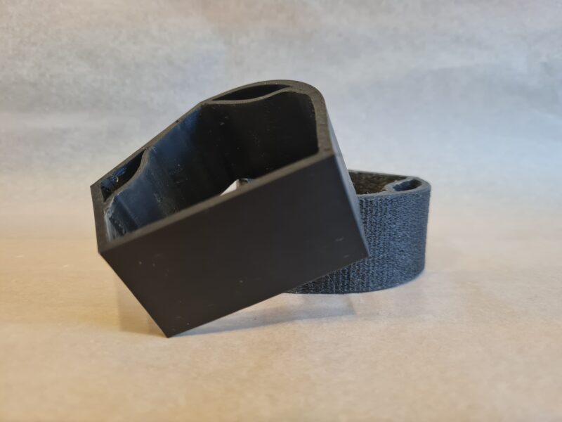 Black 3D printed with soft TPE filament to create a wearable bangle